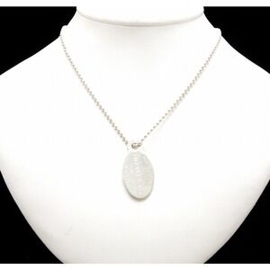 TIFFANY Co to Oval Plate Chain Necklace Pendant Silver
